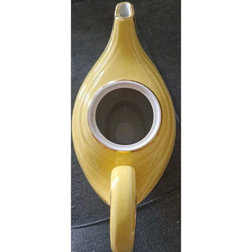 Vtg‎ Hall China 6 Cup Aladdin Genie Lamp Teapot Canary Yellow w/Gold Trim NO LID